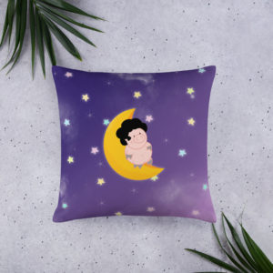 Pig on the Moon Pillow